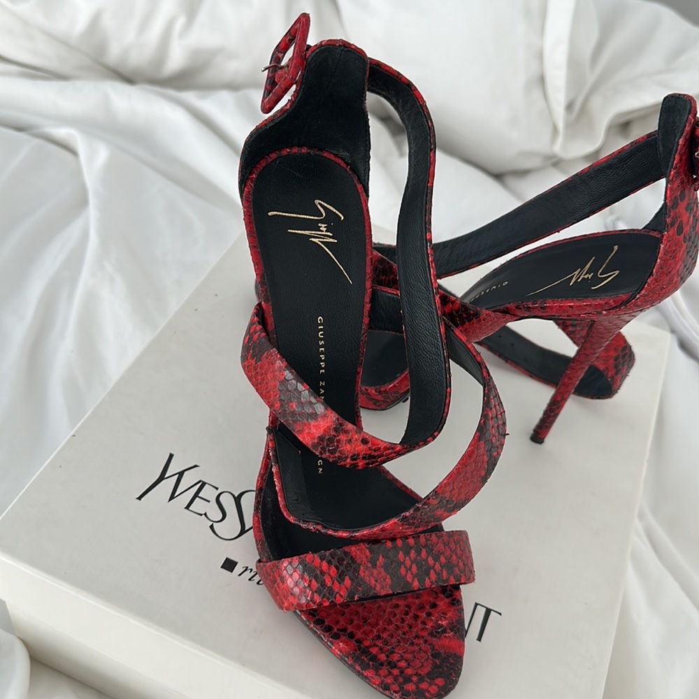 Giuseppe Zanotti Red Python Heels - image 2